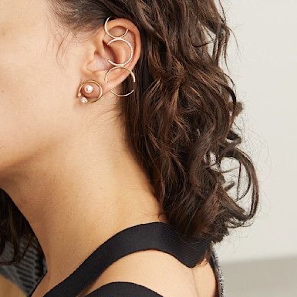 ⚜️𝟯𝟬%𝗢𝗙𝗙 𝗯𝘂𝗻𝗱𝗹𝗲𝘀 𝟯+⚜️ NEW Rhinestone 3 Circle Crawler Earring - Picture 3 of 12